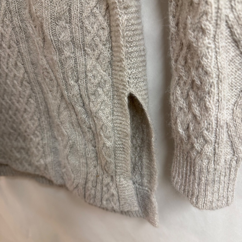 Peruvian Connection Fisherman Royal Alpaca Cable Knit Sweater Beige‎ Old Money S - Picture 4 of 8